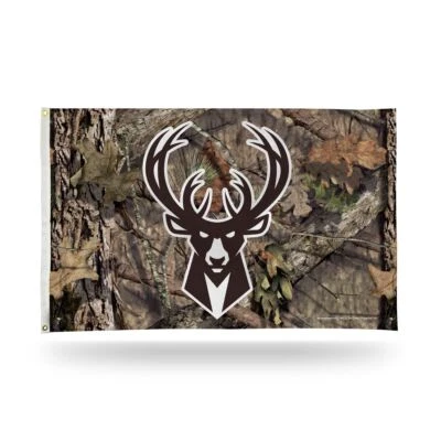 Milwaukee Bucks audaz roble musgo diseño camuflaje 3x5 bandera interior/exterior Foto 1 de 4