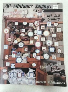 New Vintage Cross Stitch Patterns 50 Miniature Sayings Burdett Publications - Picture 1 of 11