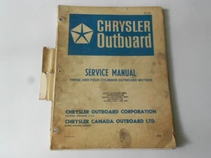 Chrysler Outboard Motor 3 & 4 Cylinder Service Repair Manual Original Info - Picture 1 of 12