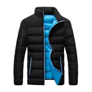 Mens Quilted Padded Puffer Jacket Casual Zip-Up Winter Thick Warm Coats Outwear - Picture 1 of 8
