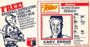 1986 Keller's Super Stars Series #NNO Gary Redus NM-MT Phillies - Bild 1 von 1