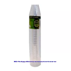30 Shot Glasses Clear Hard Plastic 1 Oz Mini Wine Glass Party Cups Catering Bar - Picture 1 of 2