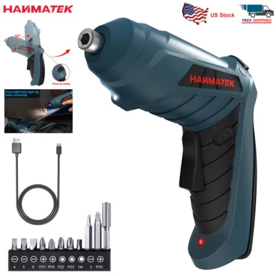 Rechargeable Cordless Screwdriver Electric Power Screw Gun Driver Drill Bits Set - Image 1 of 4