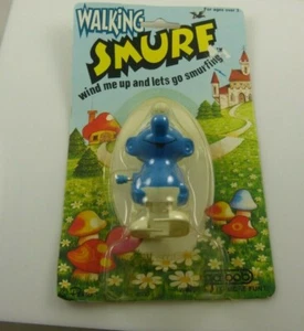 Walking Schlumpf Galoob Neu Aufziehen Vintage Versiegelt In Verpackung - Bild 1 von 6