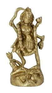 Balena bianca Maa Kali statua in ottone dea religiosa scultura idolo decorazione casa - Foto 1 di 3