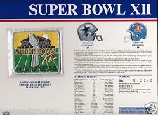 Super Bowl 12 Cowboys vs Broncos Commemorative Patch card 9x12 Sealed MIB