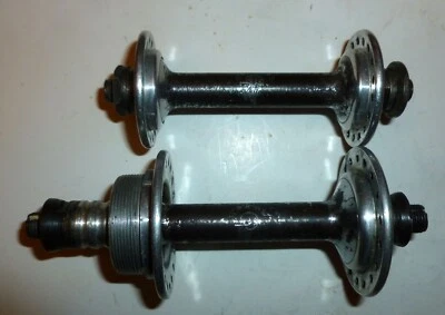 PAIRE DE MOYEUX  CAMPAGNOLO   36 trous ANCIENS ACIER / CORPS ALUMINIUM - Photo 1/3