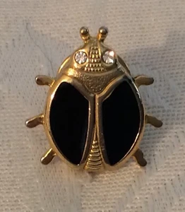 🐞Brosche🐞 Käfer Emaille Scarabäus beetle bug Vintage brooch schwarz scarab - Bild 1 von 3