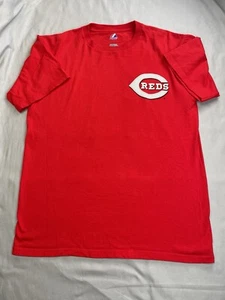 Cincinnati Reds T Shirt Medium Red White Majestic Joey Votto MLB Baseball - Picture 1 of 9
