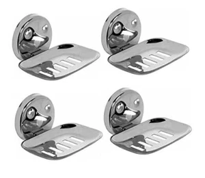 Elegant Stainless Steel Soap Dish Holder For Bathroom & Kitchen Set Of 4 F829 - Picture 1 of 6