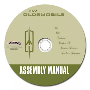 1972 Olds Cutlass E 442 Fabbrica Montaggio Manuale Su Cd-Rom Supreme S F-85 F85 - Foto 1 di 2