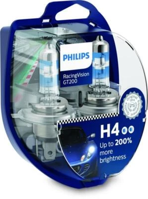 Philips H4 12V 60/55W P43t-38 RacingVision GT200 2 Stück bis zu +200 %* - Bild 1 von 4