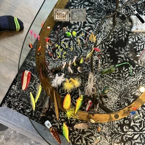 (Lot Of Over 60) Different Fishing Lures And Needle Point Hooks - Picture 1 of 10
