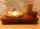 Bakelite ashtry art deco antique butterscotch cherry colour