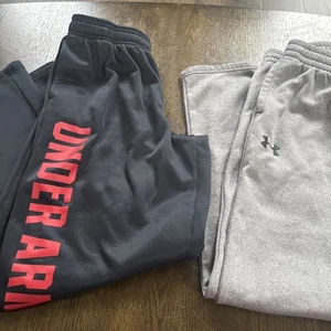 Under Armour Pants Boys L Black Storm And Gray Cold Gear Sweatpants Lot Of 2 - Picture 1 of 11