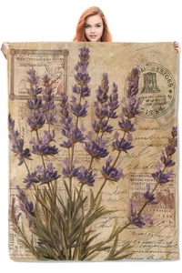 Manta lavanda VANZEV: suave, floral, 60”x50”. - Imagen 1 de 8