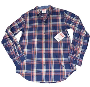 Wrangler Boy's Blue Plaid collared Long Sleeve Button Up Shirt Size XL (14/16) - Picture 1 of 3