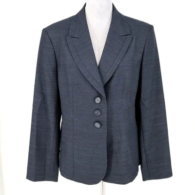 Chaqueta Le Suit Mujer 16 Azul Marino Tweed Forrada Blazer Carrera Oficina Foto 1 de 4