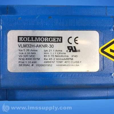 Kollmorgen VLM32H-AKNR-30 VLM Series Brushless Servomotor FNIP - Image 1 of 4