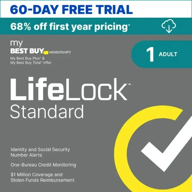 Norton LifeLock Standard Identity Theft Protection for 60 Days - NEW USERS ONLY - Image 1 of 1