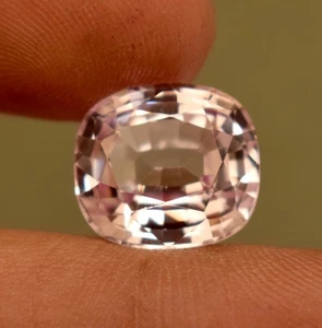 Lab Grown Pink  Morganite Gemstone Cushion Cut 9.65 Ct Certified Loose Gemstone - Picture 1 of 5