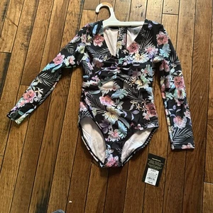 Art Class Girl's Size Small (6-7) One Piece Swimsuit Tropical Print MSRP $20 NWT - Picture 1 of 4