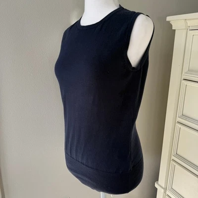 Brooks Brothers 346 Supima Cotton Sleeveless Sweater Shell Navy Blue - Image 1 of 4