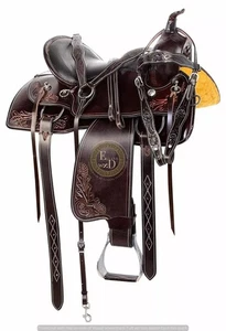 Juego completo de silla de montar Western Barrel de cuero para caballo. Tamaño-10"-18" pulgadas - Imagen 1 de 9