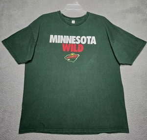 Minnesota Wild NHL Hockey Short Sleeve T Shirt - Men's Size 2XL - Green Cotton - Picture 1 of 8