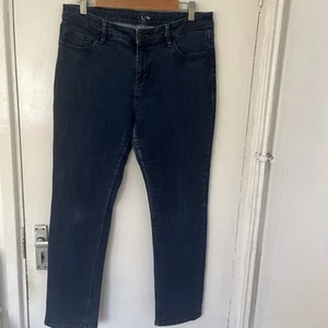 M&S Blue Slim Jeans Size 14 Short Stretch - Picture 1 of 5