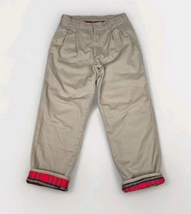 Pantalones LL Bean Rangeley Franela Forrados Caqui Para Hombre 32x30 De Colección Años 90 Hechos en EE. UU.  - Imagen 1 de 11