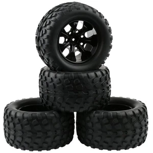 Juego de 4 ruedas y neumáticos hexagonales de radiocontrol de 12 mm neumáticos de goma para 1/10 Off Road Monster... - Imagen 1 de 7