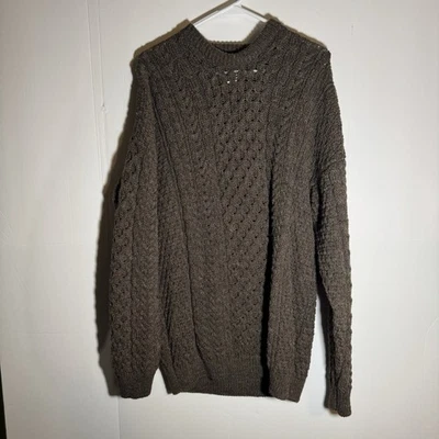 Vintage Orvis Irish Fisherman Crewneck Sweater Made In Ireland XL Wool Gray - Image 1 of 4