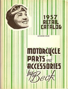 1957 Beck MOTORCYCLE APPAREL ACCESSORIES CATALOG H-D ++ Vintage PARTS HELMETS ++ - Bild 1 von 4