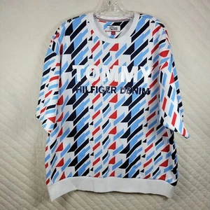 Tommy Hilfiger Pullover Herren Gr. Large bunt abgeschnittene Arme Baumwolle Preppy L - Bild 1 von 9
