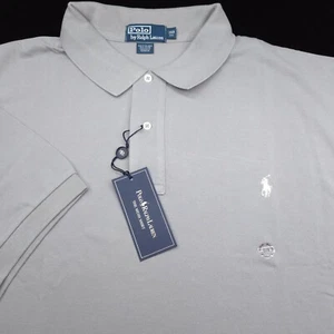 POLO RALPH LAUREN SHIRT -3XB BIG 3XL- LIGHT GRAY MESH PIQUE -WHITE PONY GOLF NEW - Picture 1 of 10