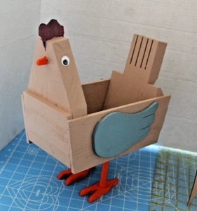 Fioriera gallo in legno fatta a mano - Foto 1 di 1