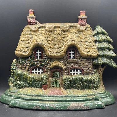 Cast Iron English Thatched Cottage Doorstop - Image 1 of 4