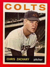 1964 Topps CHRIS ZACHARY #23 Houston Colts Astros RC Baseball Card - EX