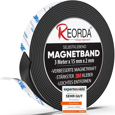 ® Magnetband selbstklebend stark - Magnetstreifen selbstklebend mit starkem 3... - Bild 1 von 4