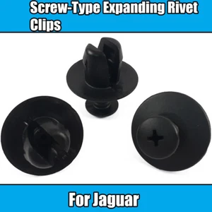 10x Clips For Jaguar 12mm Screw Fit Expanding Rivet Clips Black Plastic - Picture 1 of 2