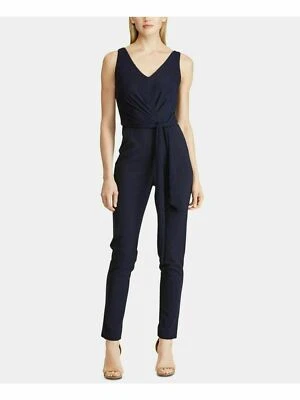 RALPH LAUREN Womens Navy Sleeveless V Neck Evening Jumpsuit Plus Size 16 - Image 1 of 2