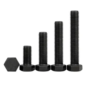 Hex Hexagon Head Bolts Screws Set Screws Steel High Tensile 12.9 Black M10 - Picture 1 of 7