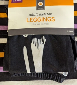 Costume SKELETON X-ray Bones Leggings Halloween Adult Costume L/XL - Picture 1 of 3