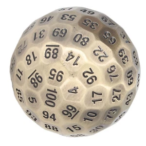 D100 Metal Dice Random D100 Face Dice 5cm Diameter Easy To Read For Over 14 - Picture 1 of 12