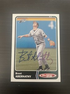 2003 Topps Total #1 Brent Abernathy Tampa Bay Devil Rays Signed Card Autographed