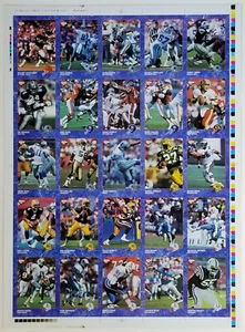 1993 Collectors Edge Uncut Sheet EMMITT SMITH BRETT FAVRE AIKMAN REGGIE WHITE - Picture 1 of 6