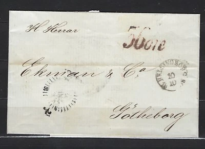 B&D: 1858 Dinamarca cubierta sin sello de Copenhague con brújula cxl y naranja 56 minerales Foto 1 de 3