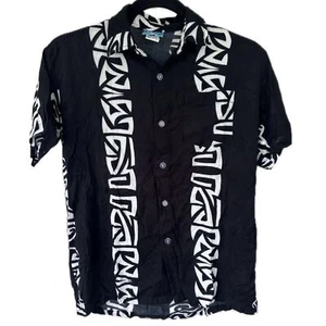 Da Edge Boy's Hawaiian Tribal Aloha Button Down Lightweight Dress Shirt 10 - Picture 1 of 6