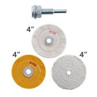 4 Pcs 4 Inch Cotton Lint Polishing Wheels for Bench Grinder Electric Drill